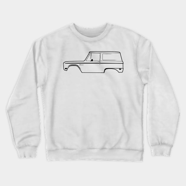 1966-1977 Ford Bronco Black no Logo Crewneck Sweatshirt by The OBS Apparel